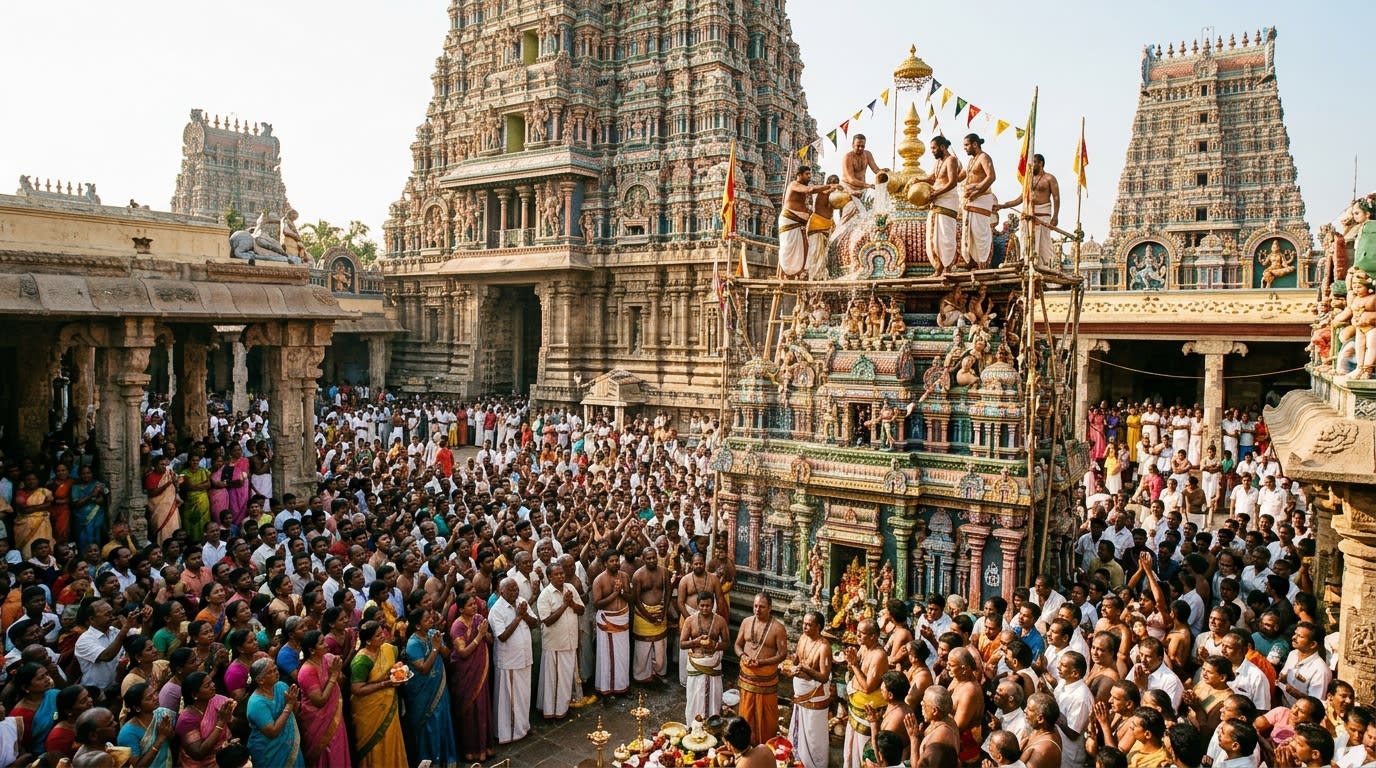 Madurai's Meenakshi Amman Temple Hosts Historic Consecration Ceremony