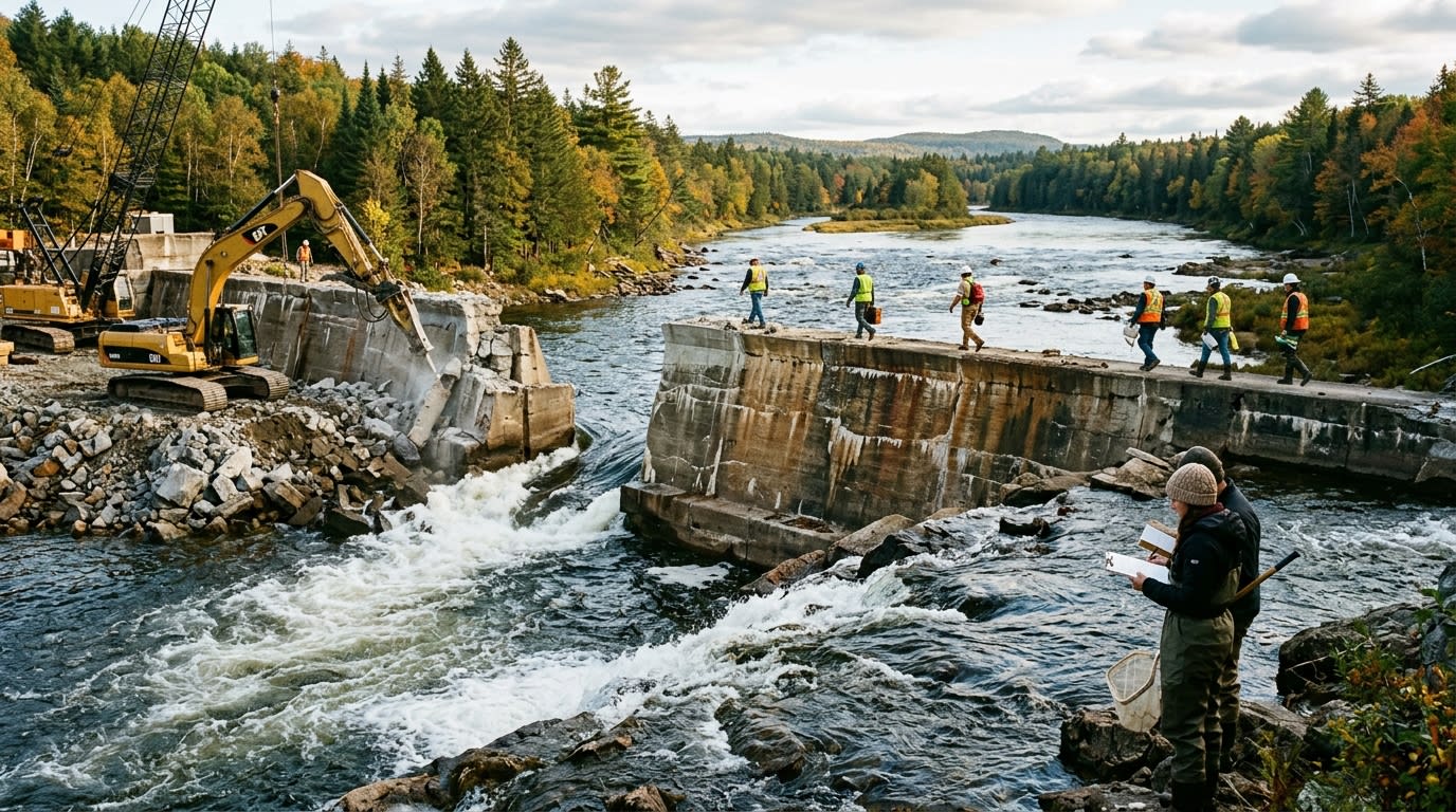 US State Maine Removes Decades-Old River Barrier to Aid Rare Atlantic Salmon Migration