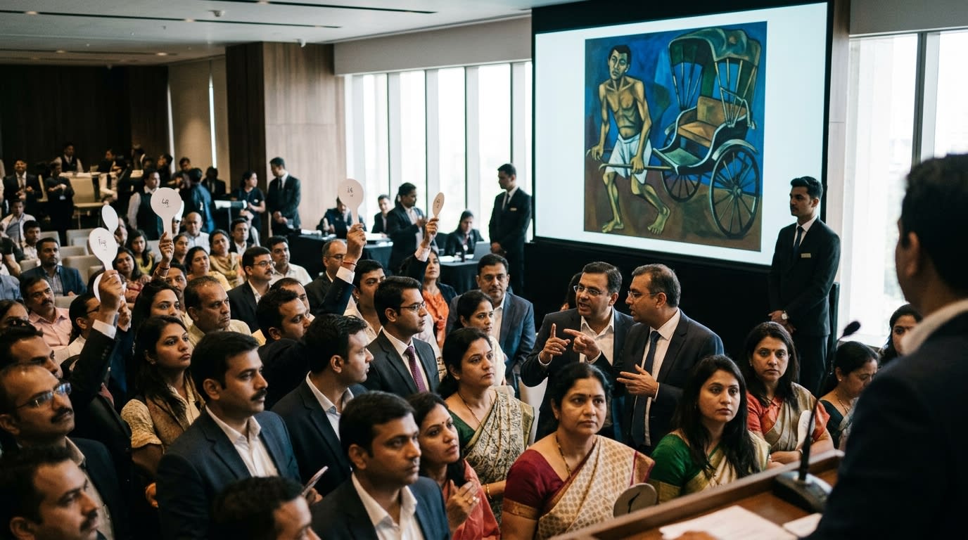 Tyeb Mehta's 'Rickshaw Puller' Sells for Record ₹69 Crore, Bolstering Indian Art Market