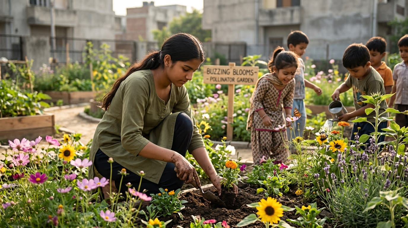 Ludhiana Teenager Cultivates Green Havens for Pollinators and Children