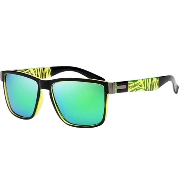 Gafa de sol polarizadas clásicas cuadradas de moda para hombres y mujeres Retro para conducir, para pescar, gafas de sol de diseñador de marca de lujo, gafas UV400 - POLARIZADO VERDE - AZUL