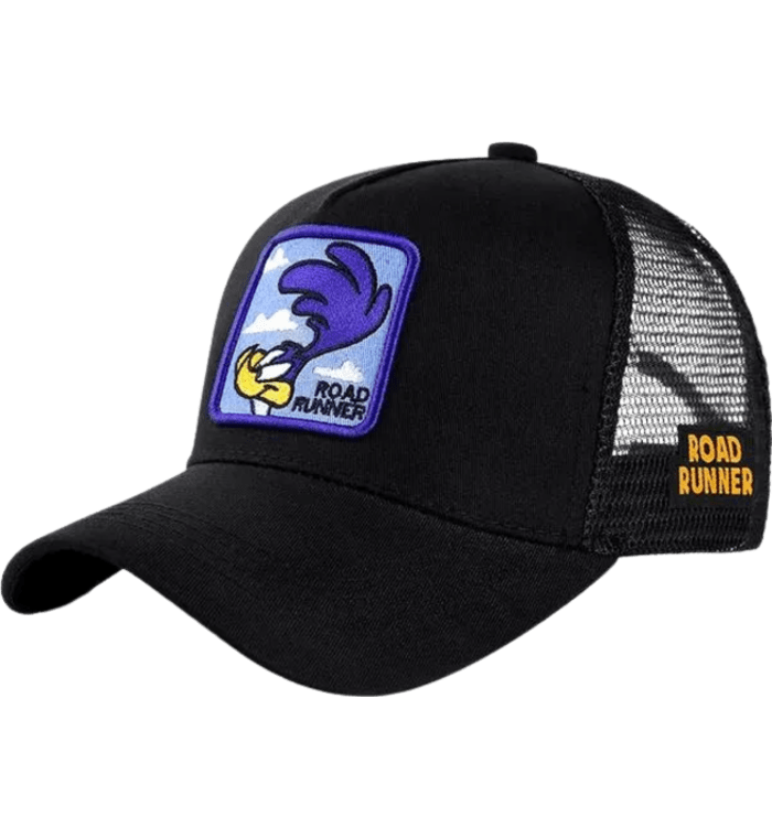 Gorra de malla para hombres y mujeres diseño de famoso dibujo animado: Coyote y el Correcaminos