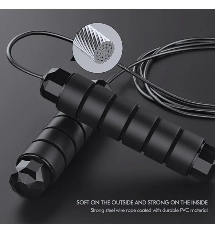 Cuerda de Saltar Ajustable y Anti enredos con Rodamientos: Ideal para Fitness en Casa para Todas las Edades 2 Unidades en la caja