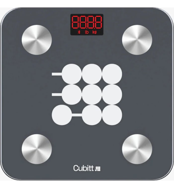 CUBITT - Báscula de peso digital inteligente, analizador de composición corporal, IMC, masa muscular, báscula de grasa corporal con sincronización de aplicación para teléfono inteligente con Bluetooth