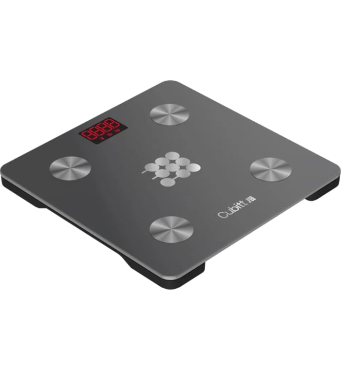 CUBITT - Báscula de peso digital inteligente, analizador de composición corporal, IMC, masa muscular, báscula de grasa corporal con sincronización de aplicación para teléfono inteligente con Bluetooth