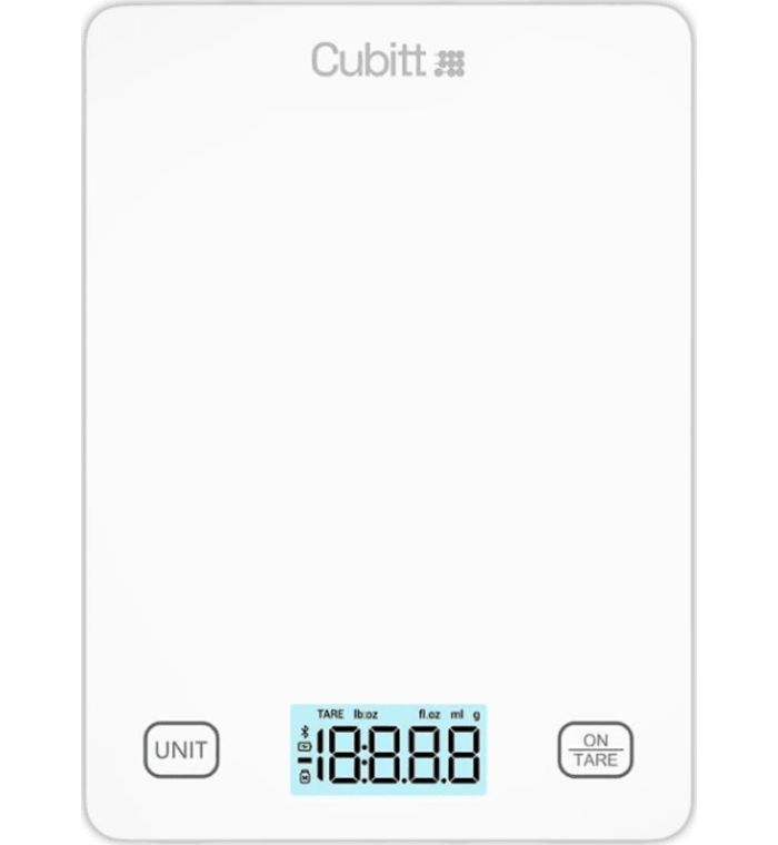 CUBITT Báscula inteligente de cocina, báscula de alimentos Bluetooth con calculadora nutricional para ceto, macro y calorías, gramos digitales y onzas para pérdida de peso, cocinar y hornear