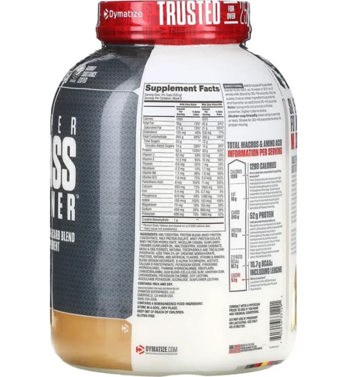 Proteina para Ganancias Masivas Dymatize, suplemento, Super Mass Gainer, Vainilla Gourmet, 6 libras