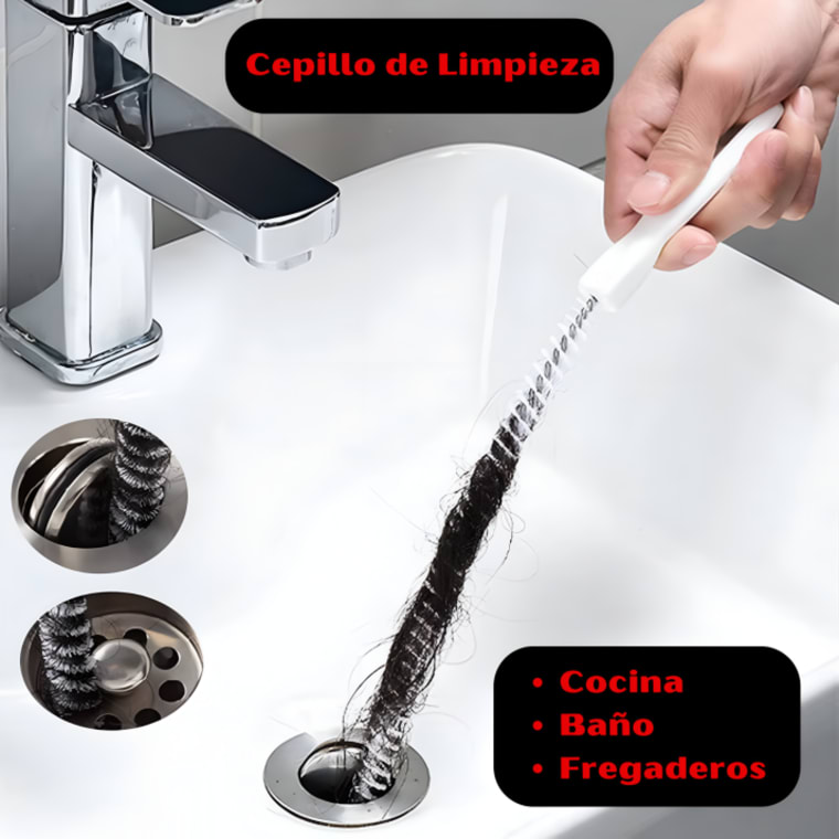 Product image of Cepillo Flexible para Limpieza Profunda de Tuberías: Ideal para Cocina, Baño y Fregaderos - Douvery