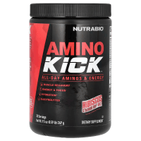 NutraBio Amino Kick - Suplemento de Aminoácidos Hibisco y Fresa 269 g (0.59 lb)