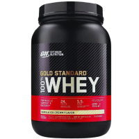 Proteina Optimum Nutrition, Gold Standard 100% Whey, Helado de vainilla, 2 lb