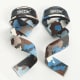 STRAPS SDK COLOR AZUL CAMUFLAJE: Correas de algodón para levantamiento de muñecas, correas de levantamiento de pesas con muñeca acolchada de neopreno y silicona antideslizante