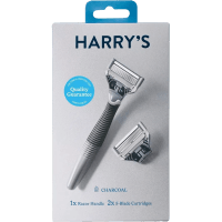 Afeitadora Harry's para hombre de 5 hojas, 1 mango de afeitar + 2 cartuchos de hojas de afeitar - Color Carbón