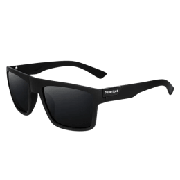 Gafa de sol polarizadas clásicas cuadradas de moda para hombres y mujeres Retro para conducir, para pescar, gafas de sol de diseñador de marca de lujo, gafas UV400 - POLARIZADO NEGRO
