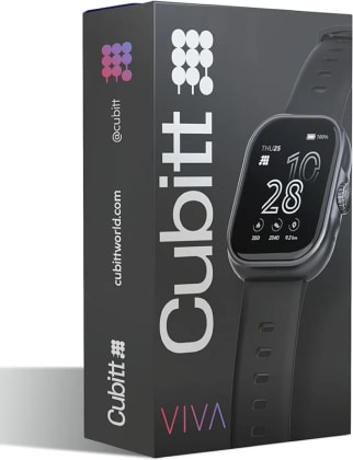 RELOJ INTELIGENTE Cubitt Viva Smartwatch/Fitness Tracker con pantalla táctil AMOLED de 1,84", llamadas Bluetooth, más de 60 deportes, oxígeno en sangre, frecuencia cardíaca, estrés y monitor de sueño, resistente al agua, contador de pasos para hombres y mujeres
