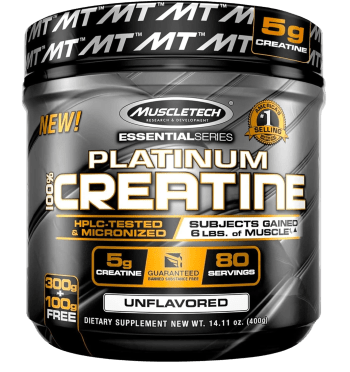 MuscleTech Platinum 100% creatine - Creatina Micronizada, Suplemento de Recuperación y Crecimiento Muscular, Sin Sabor, 80 Dosis