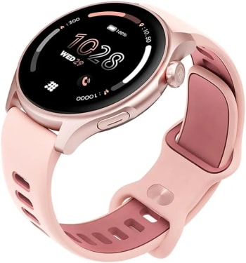 Reloj inteligente Cubitt Aura/rastreador de actividad física con pantalla táctil AMOLED de 1,43", llamadas Bluetooth, más de 60 deportes, oxígeno en sangre, frecuencia cardíaca, monitor de estrés/sueño, resistente al agua, contador de pasos, soporte para brújula | Rosa Oro Rosa
