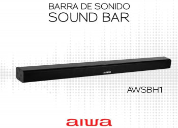 Barra de sonido Aiwa Conexión Bluetooth, Cable AUX, 4 altavoces