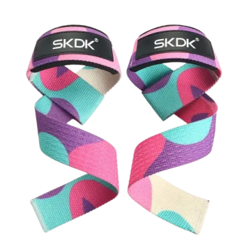 STRAPS SDK COLOR ROSA CAMUFLAJE: Correas de algodón para levantamiento de muñecas, correas de levantamiento de pesas con muñeca acolchada de neopreno y silicona antideslizante
