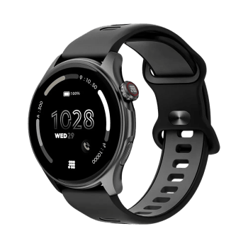 Reloj inteligente Cubitt Aura/rastreador de actividad física con pantalla táctil AMOLED de 1,43", llamadas Bluetooth, más de 60 deportes, oxígeno en sangre, frecuencia cardíaca, monitor de estrés/sueño, resistente al agua, contador de pasos, soporte para brújula | Negro
