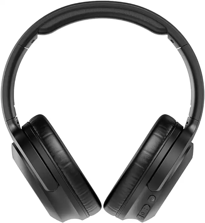 Cubitt Studio Auriculares con cancelación activa de ruido sobre la oreja con micrófono, sonido premium, extensibles y flexibles, carga rápida, batería de larga duración, plegables, color negro