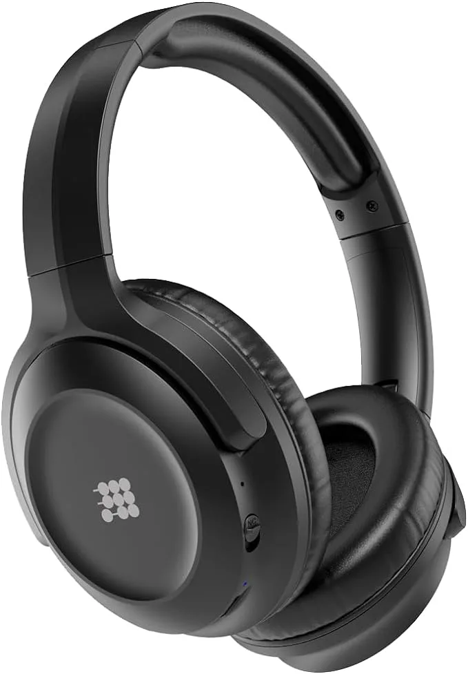 Cubitt Studio Auriculares con cancelación activa de ruido sobre la oreja con micrófono, sonido premium, extensibles y flexibles, carga rápida, batería de larga duración, plegables, color negro