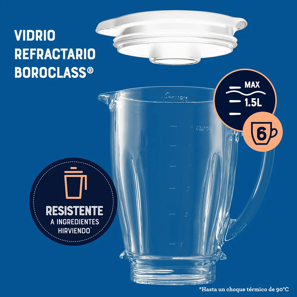 Licuadora Oster® 2 velocidades más pulso y vaso de vidrio BLSTKAGKPB