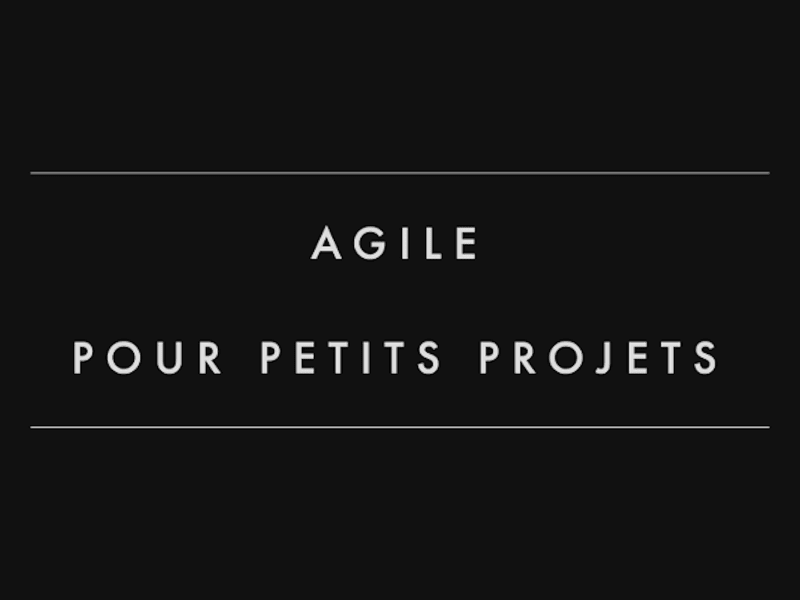 Agile pour petits projets - Kiwi Party 2016