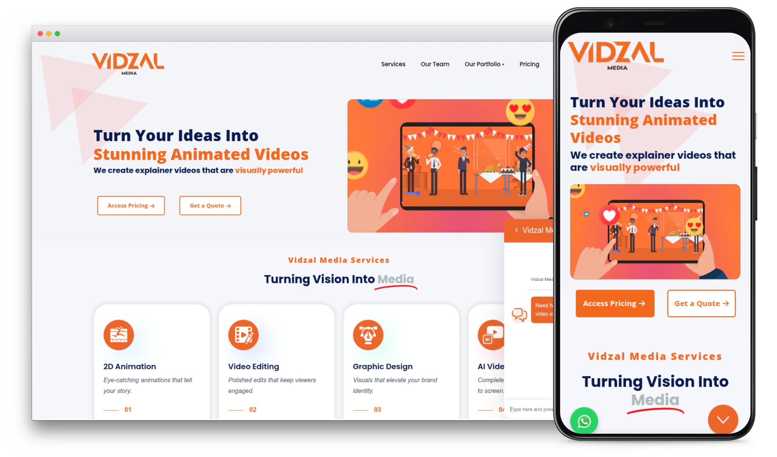 Vidzal Media website design by OmazMedia
