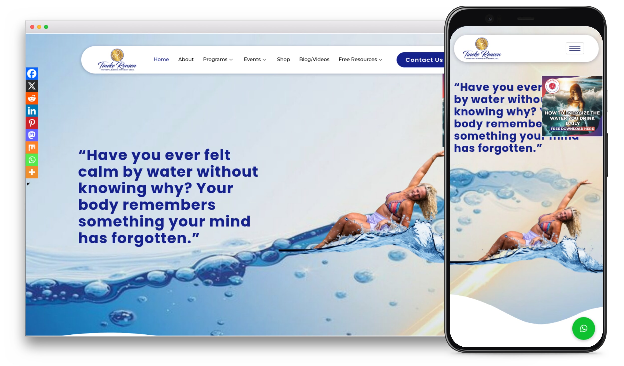 Water Healing website design by OmazMedia