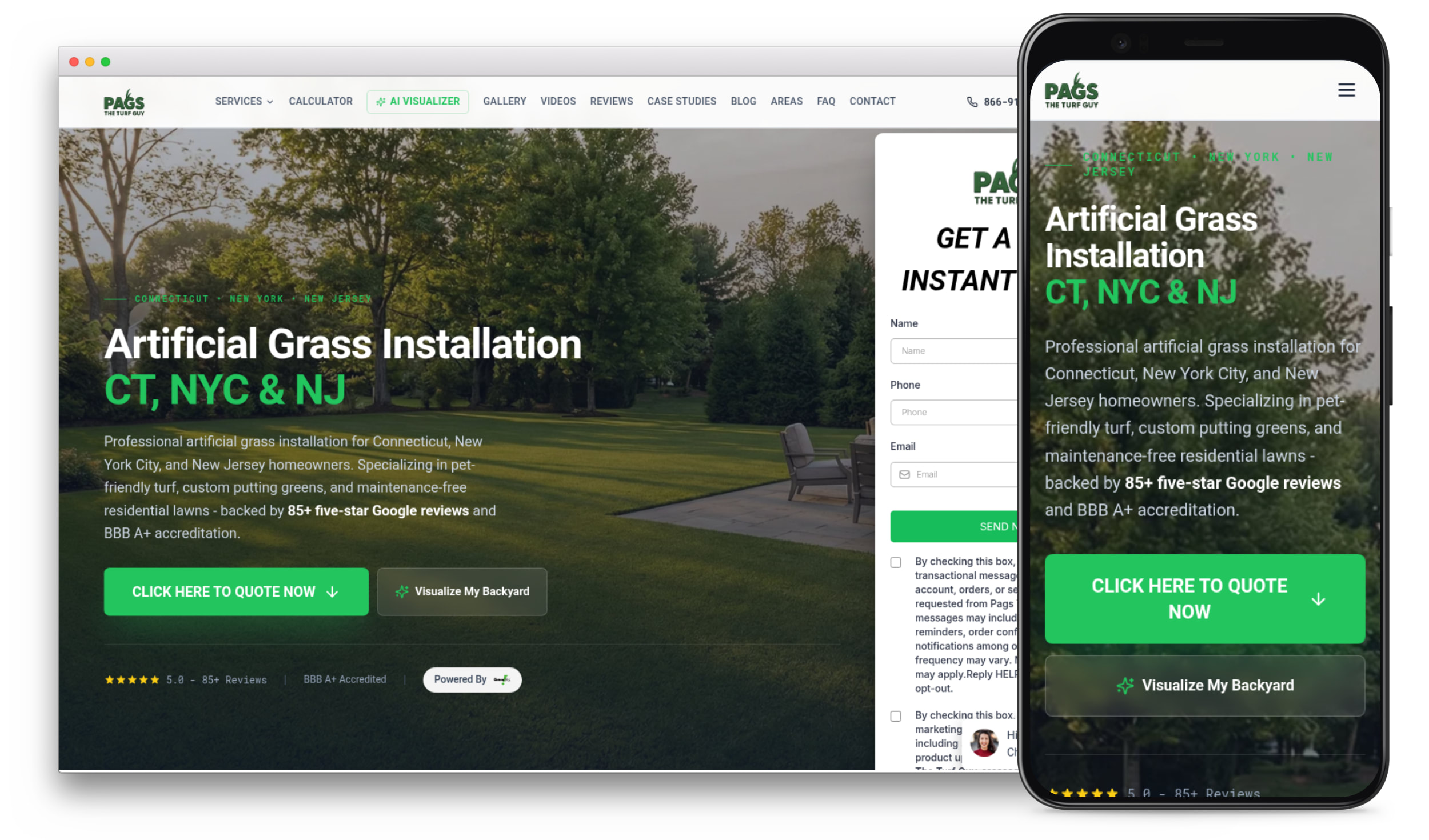 Pags The Turf Guy website preview