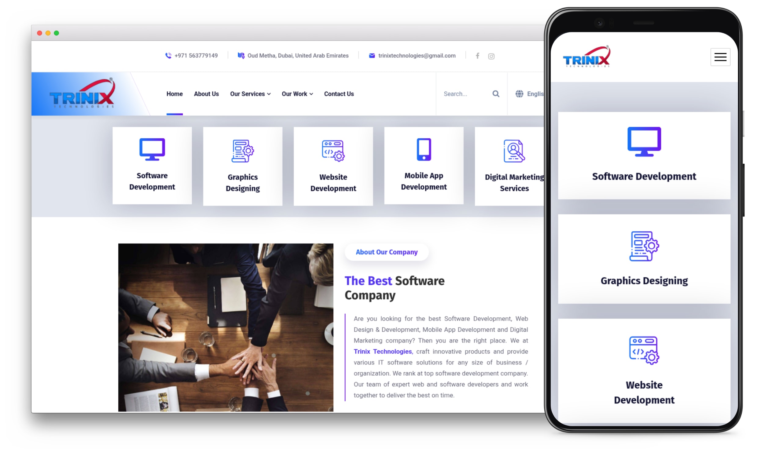 Trinix Technologies website preview