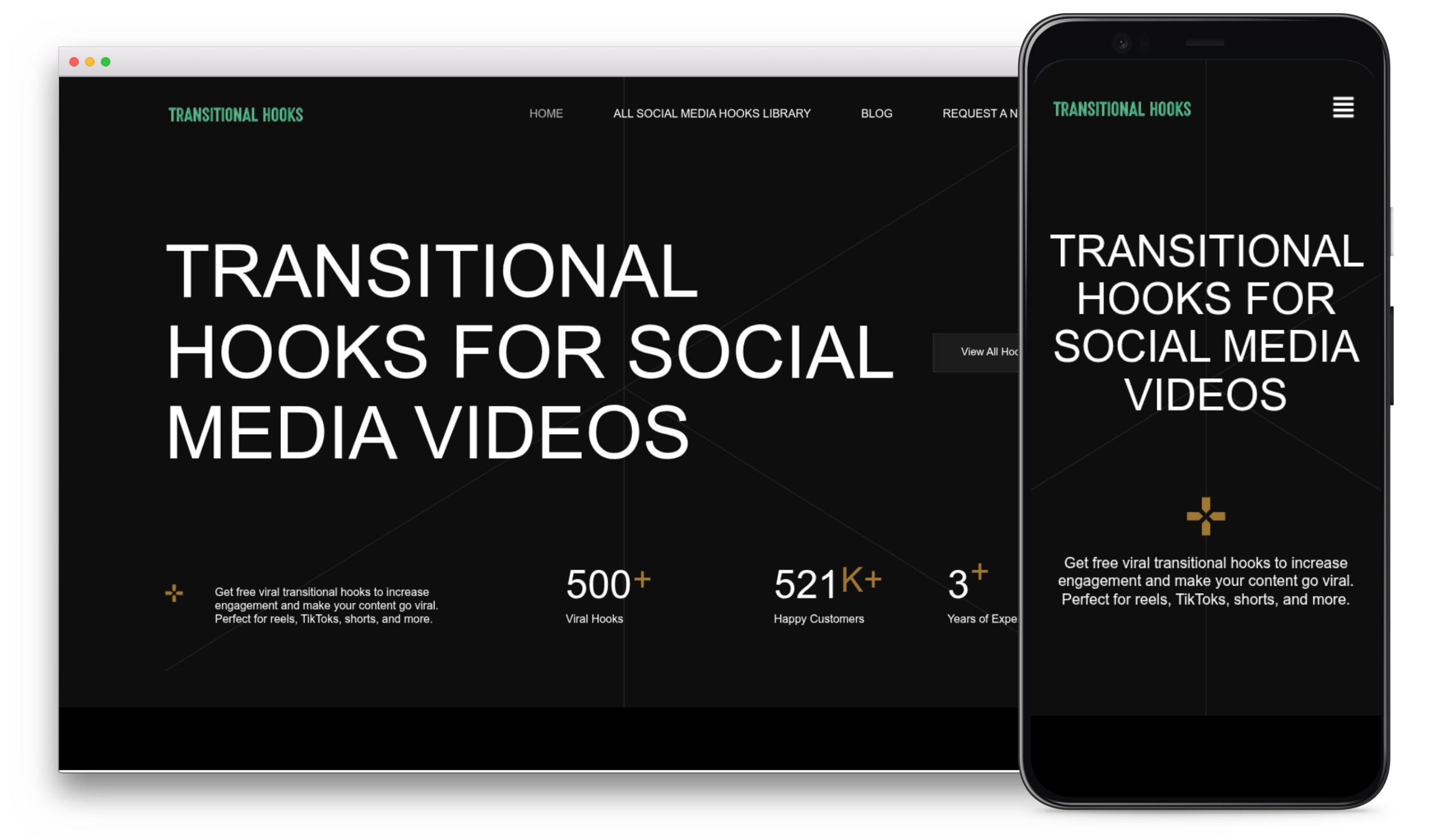 Viral Hooks website preview
