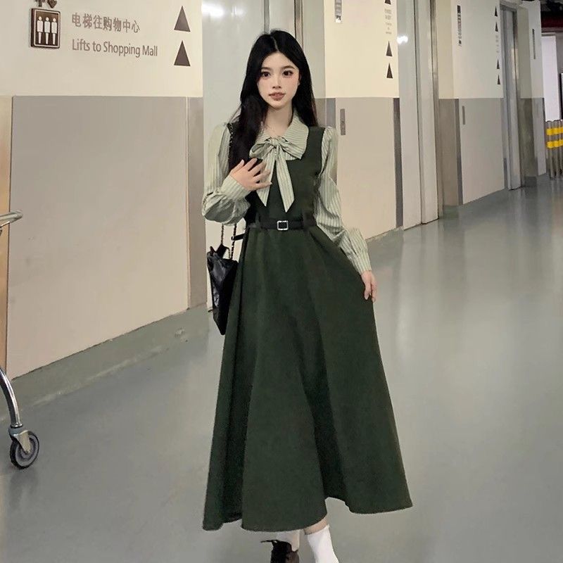Elegant Vintage Korean Style Bow Midi Dress(PRE-ORDER ONLY) - 2