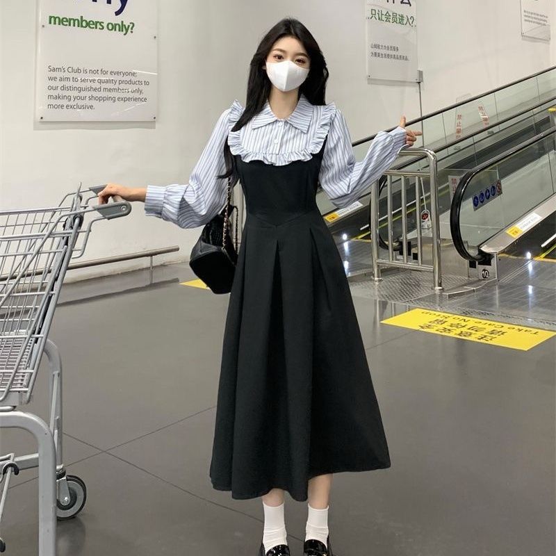 Elegant Korean Style Ruffle Collar Midi Dress(PRE-ORDER ONLY) - 3