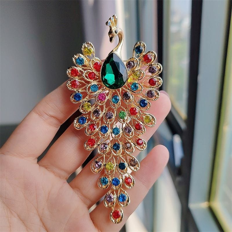 Luxury Crystal Peacock Brooch - 3