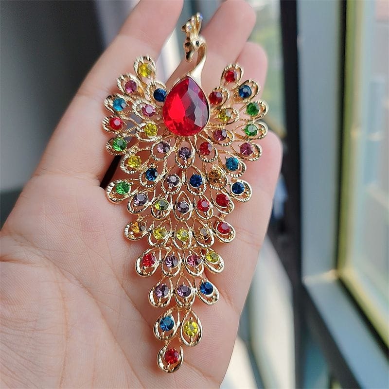 Luxury Crystal Peacock Brooch - 2