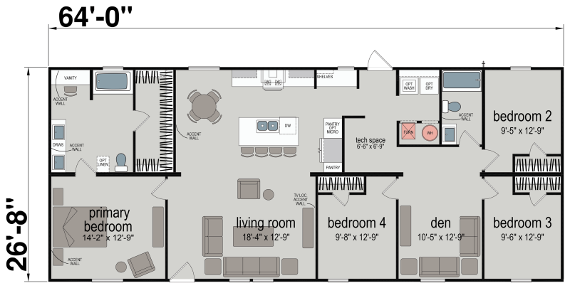 Skyline Homes Arkansas City - 4 bedroom manufactured home - Serenity 233