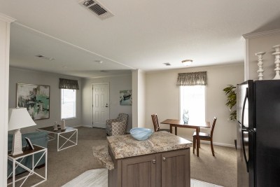 kitchen, living and dining