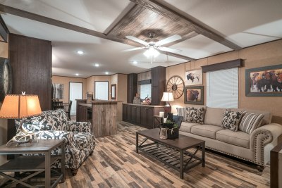 Select 1676D living room and kitchen
