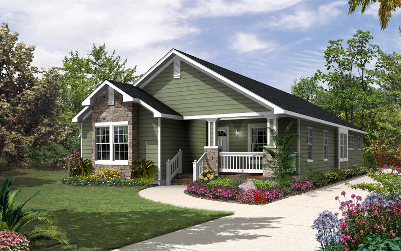 Dawson modular ranch elevation with optional accents