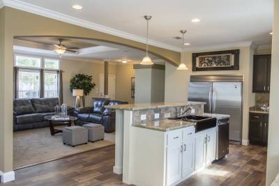 Cypress Manor 0643A kitchen island and Sidekick refrigerator/freezer