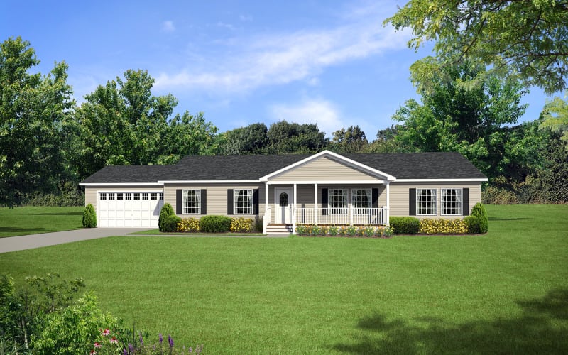 Dutch Modular 3060 with Porch and 2 Car Garage