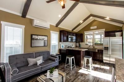 family room and kitchen