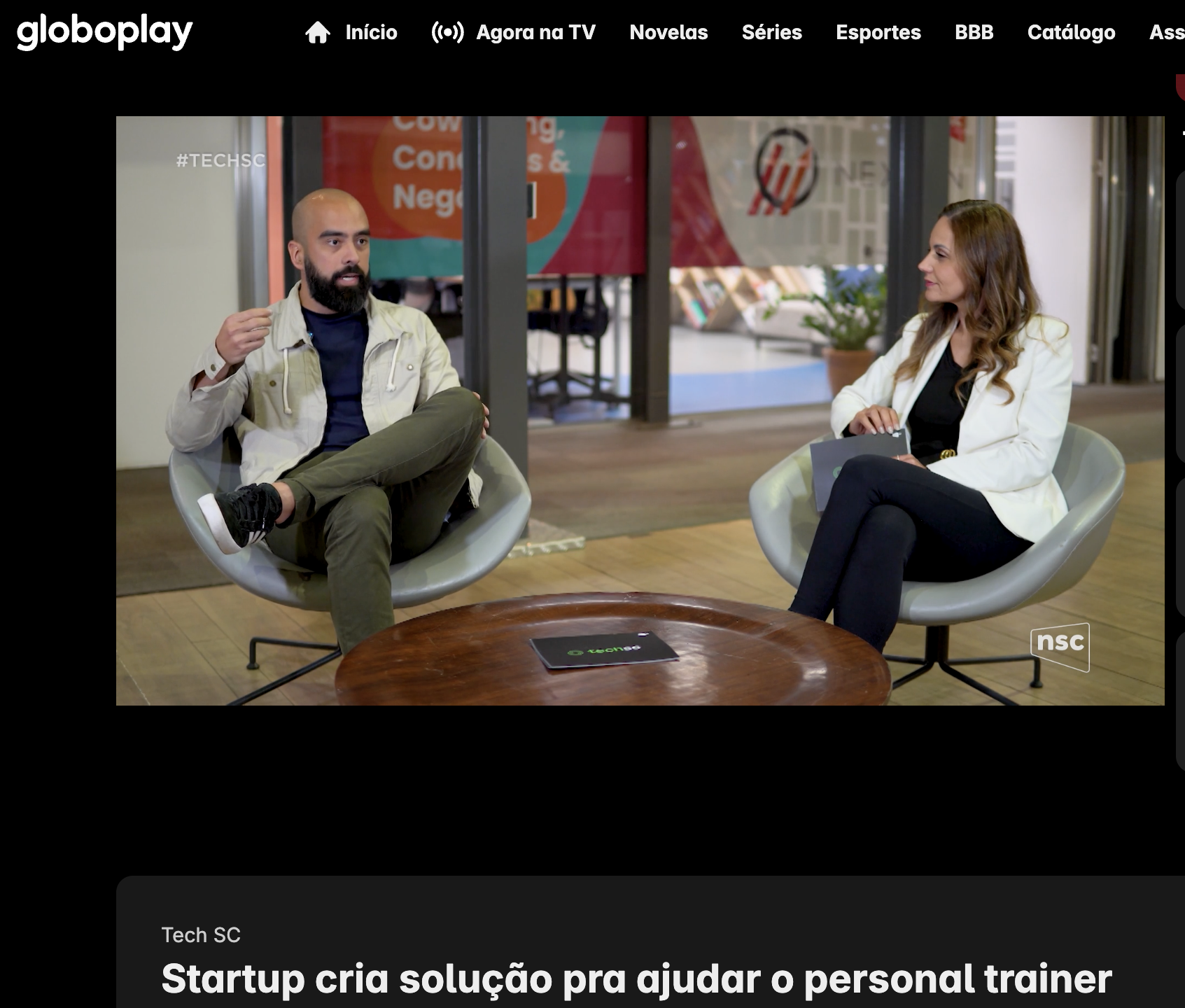 Inácio no Programa Tech SC da Rede Globo.
