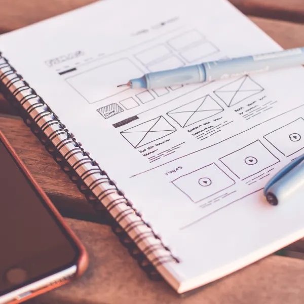 wireframe planning of a website