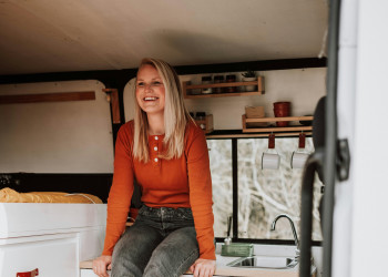 Woman sits on kitchen counters in camper frank-van-hulst-GgyGWmMiWw4.jpg