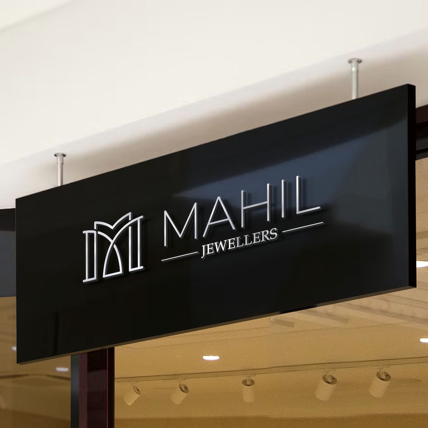MAHIL Jewellers logo design showcasing elegant typography and premium luxury jewelry brand identity