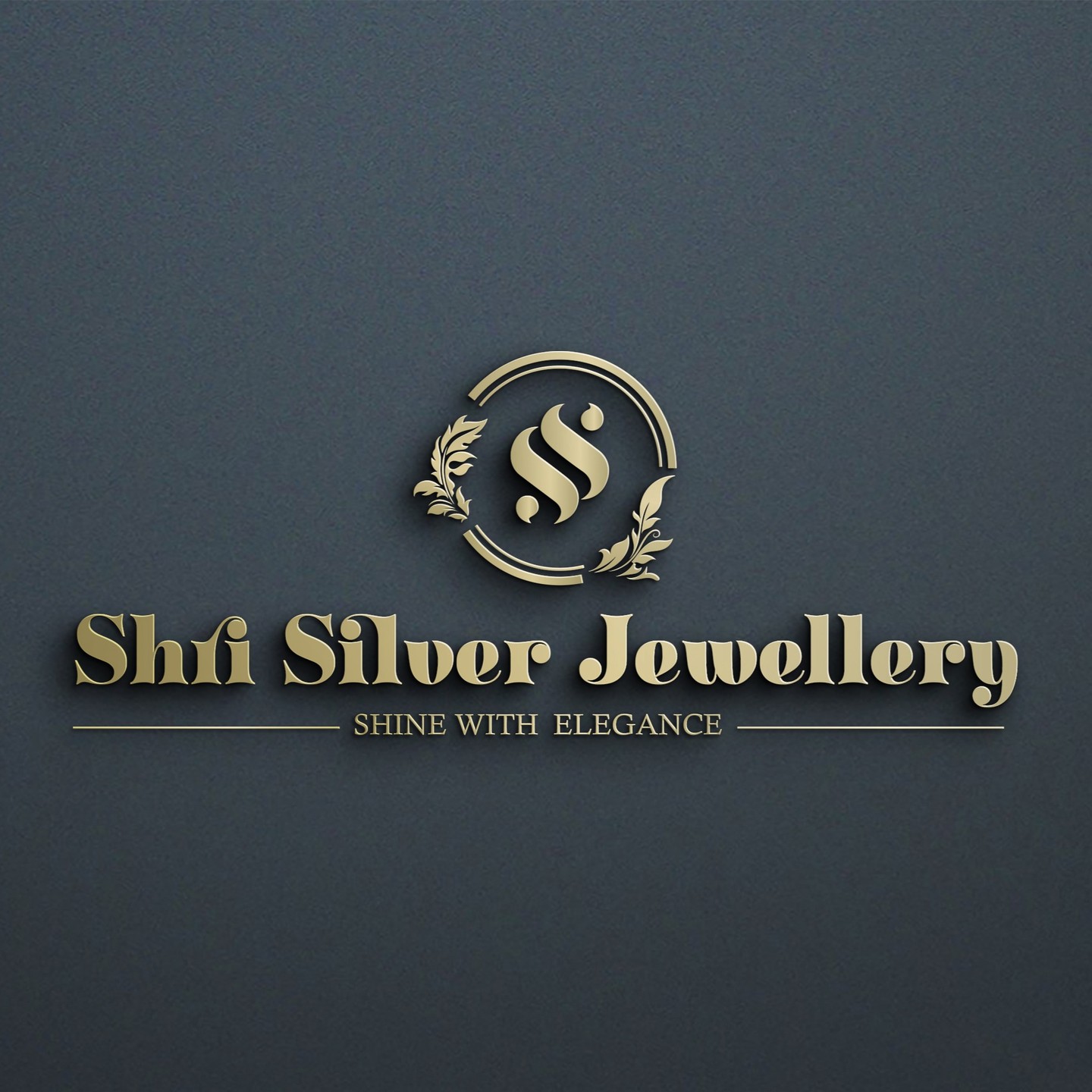 Shri Silver Jewellery logo design showcasing elegant typography and premium silver jewelry brand identity with the slogan shine with elegance