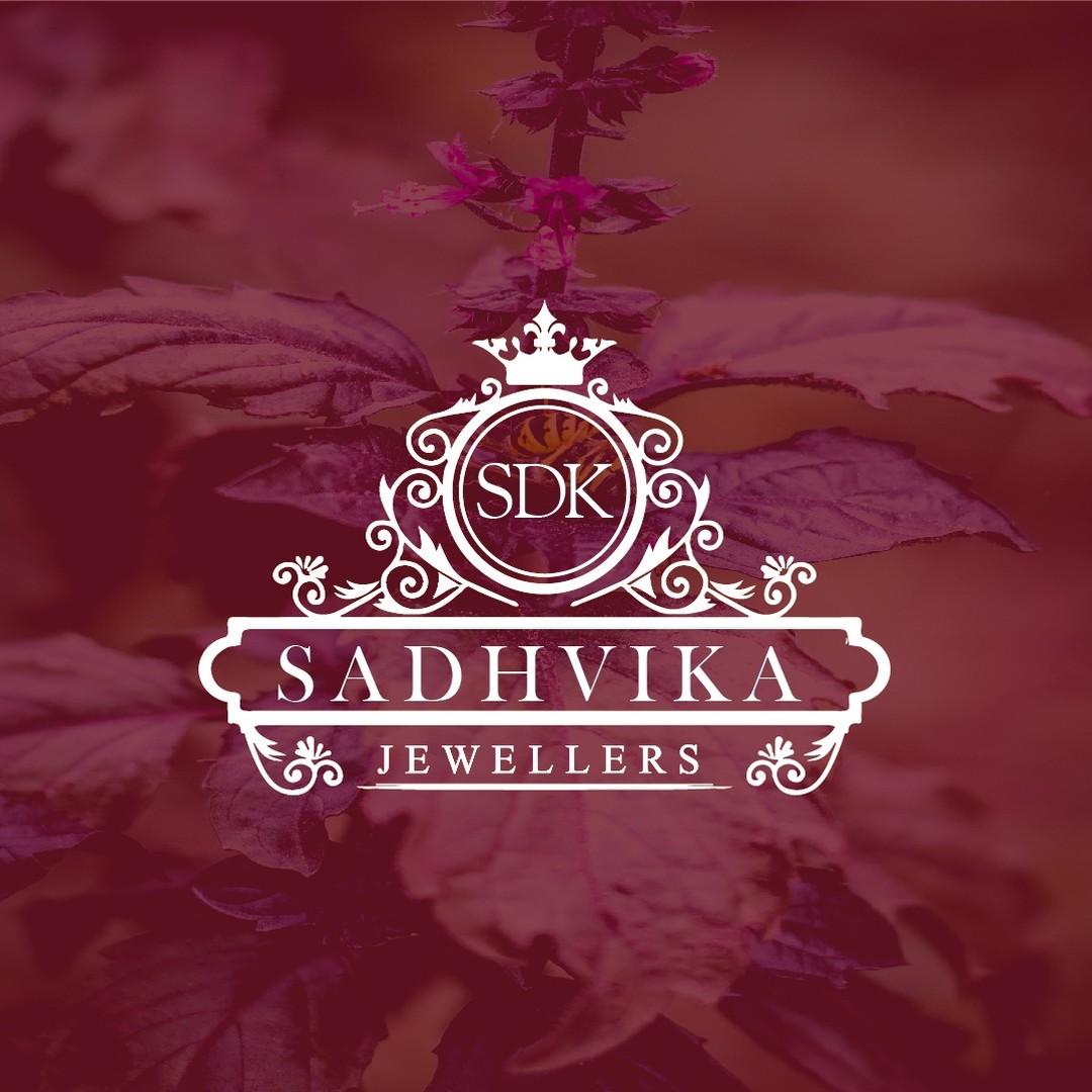 Sadhvika Jewellers logo design showcasing elegant and traditional jewelry branding