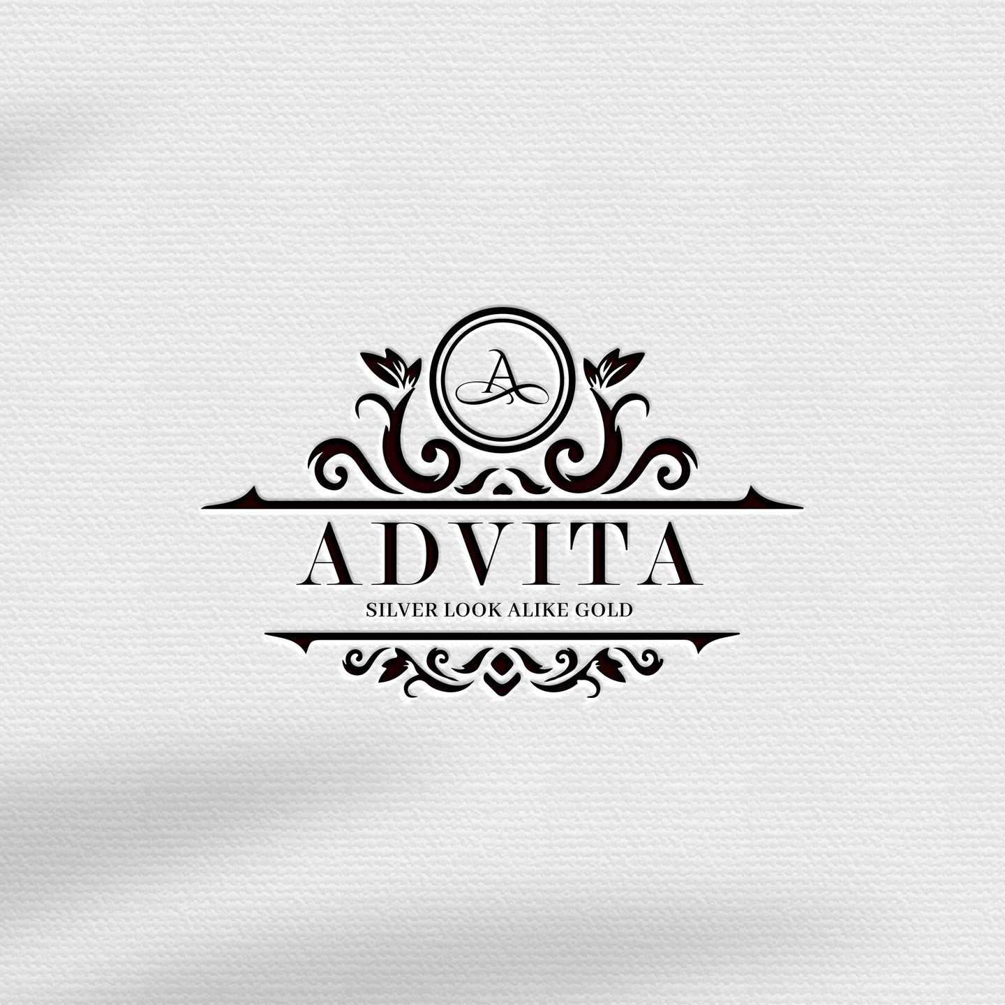 Advita jewelry logo design showcasing silver look alike gold branding